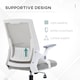 image 5 of Vinsetto Mesh Office Chair, Desk Chair with Lumbar Support, Flip-up Armrest, Swivel Wheels, Adjustable Height, Grey