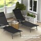 image 5 of Outsunny Set of 2 Garden Sun Loungers, Folding Chaise Lounge Chairs, Black 
