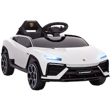 AIYAPLAY Licensed Lamborghini Electric Cars for Kids, 12V Battery Powered Ride On Car with Remote Control, Suspension, MP3, Horn, for 3-6 Years Old | White