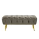 image 4 of Interiors by Premier Grey Velvet Footstool Bench, Ottoman Footstool with Soft Upholstery, Gold Finish Leg Velvet Pouffe for Home