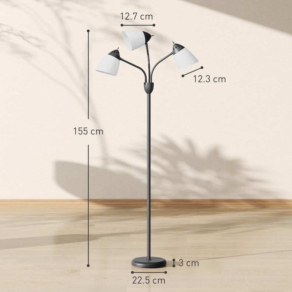 image 1 of HOMCOM Arc Tree Floor Lamp with 3000K/4500K/6500K Colour Temperatures Black