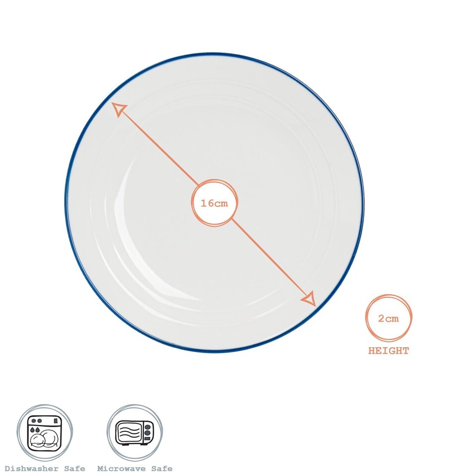 image 1 of Nicola Spring White Farmhouse Side Plates - 16cm - Pack of 6 | White | White