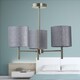 image 5 of Set of 2 Brea - Antique Brass Light Fittings & Silvery Glitter Shades | Yellow | Grey | 2