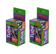 Aero Sport Set x 2 Butyl 16" x 1.75/2.125 Bike/E-Bike Inner Tube Schrader Valve