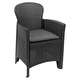 image 5 of Plastic Anthracite Garden Table Chair Set | Black | 3
