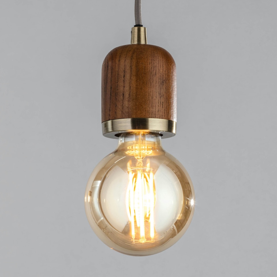 image 1 of BHS Seth Single Pendant | Brown | Oak | 1
