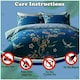 image 3 of Akari Floral Printed Duvet Cover Set Reversible Polycotton Beddings Blue | King