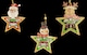 image 1 of Christmas Tree Ornaments Wooden Aesthetic Hanging Decorations Painted Stars 3Pcs
