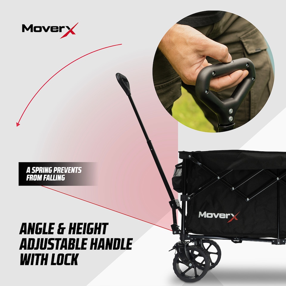 image 1 of MoverX Premium Camping Trolley, Folding Festival Wagon, Portable Camping Cart, Beach, Outdoor, Garden | Black | 300L
