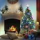 image 2 of HOMCOM 4FT Green Fiber Optic Full Lights Christmas Tree Multi LED Stars