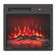 image 4 of COSTWAY Electric Fireplace Insert 18 Inches Recessed Black