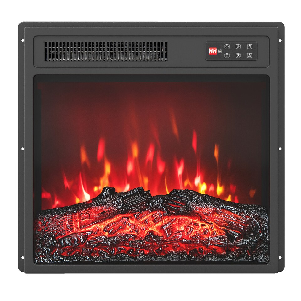 image 1 of COSTWAY Electric Fireplace Insert 18 Inches Recessed Black