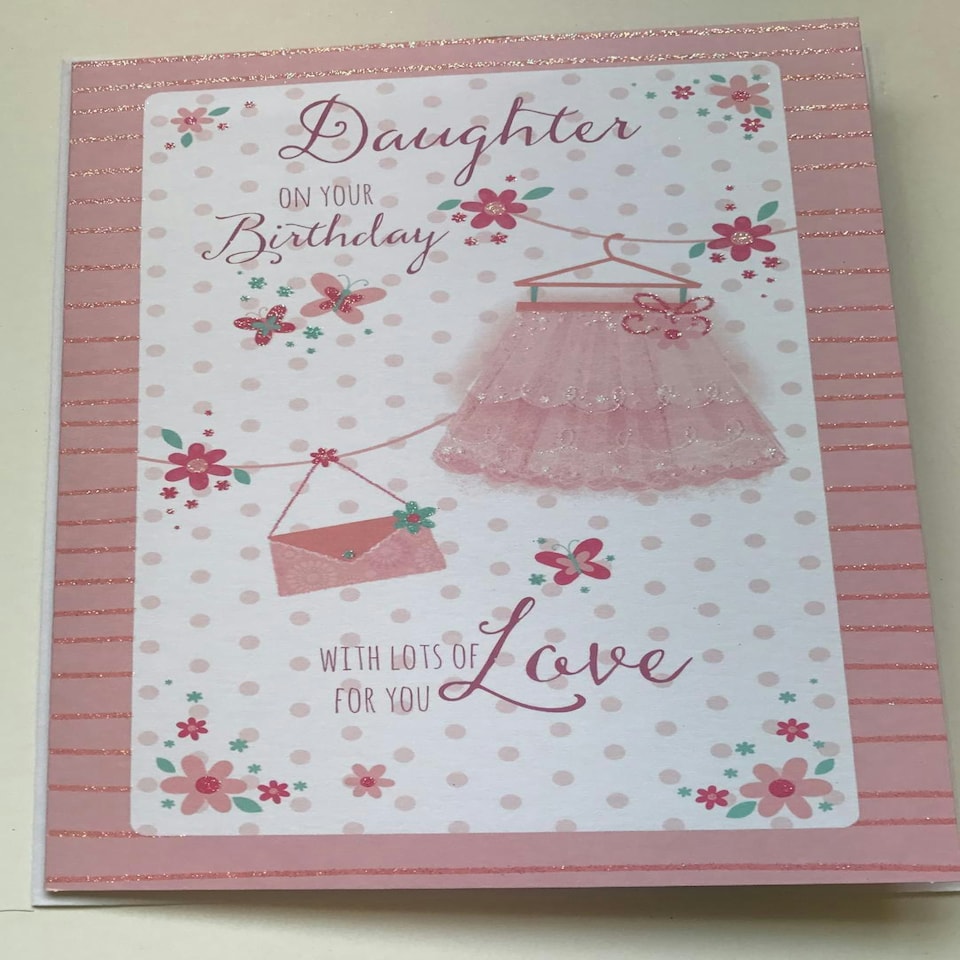 image 1 of Daughter On Your Birthday Morden Dress and Pursh Card Wishing Well