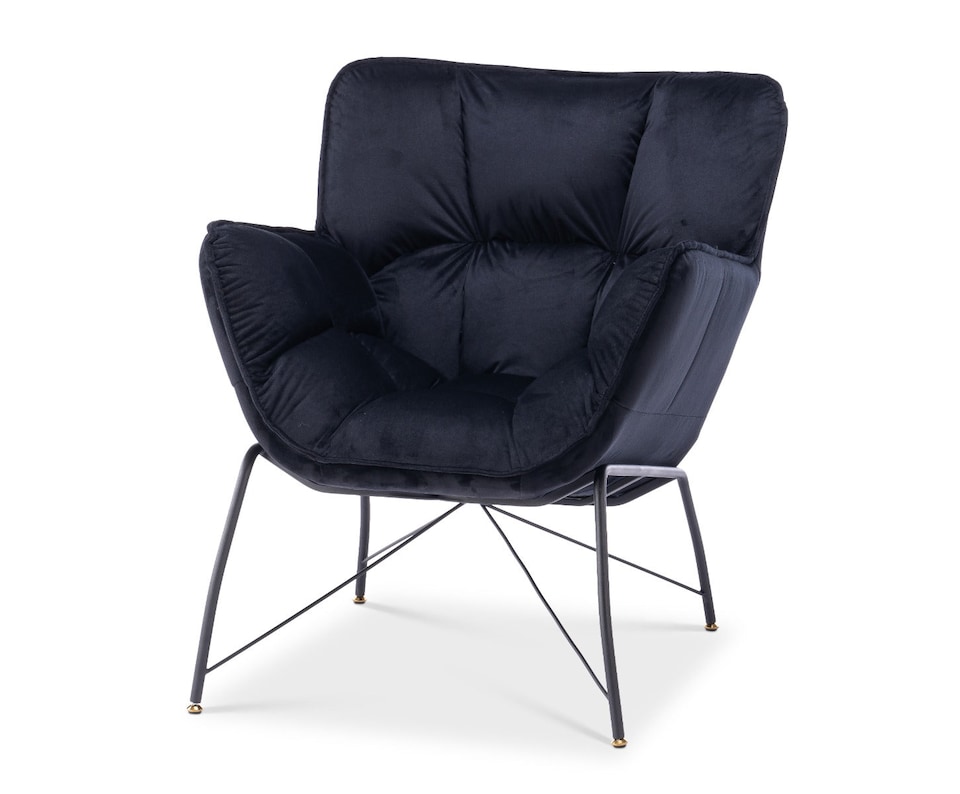 image 1 of Velvet Black Eliana Accent Chair