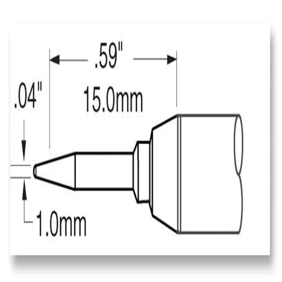 OKI METCAL - Conical Long Reach Soldering Tip 1.0mm