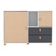 image 3 of Brooklyn 2 Door 2 Drawer Storage Chest - L45 x W120 x H84.5 cm - Oak Effect/Grey