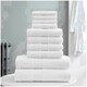 image 5 of VELVETIO 10 Piece Towel Bale Set Toronto Stripe Pattern - 100% Cotton, 450 GSM Green | Dark Green