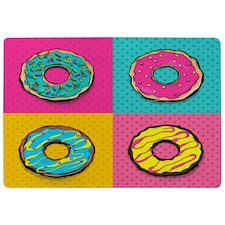 Set doughnut sweet food, donut cartoon pop art style (Rug) Multi | XL