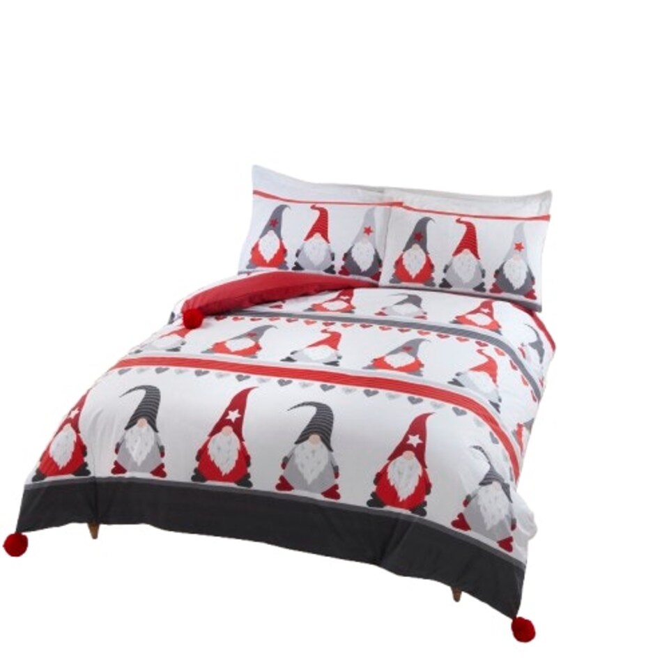 image 1 of Festive Gonks Polycotton Duvet Cover Set with Pillowcase Multi | Double