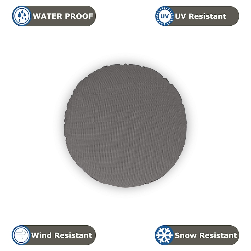 image 1 of Covers&All Round Pillow Cover, Weather & UV Resistant, with Zippers, Round 32in D x 32in W, Grey