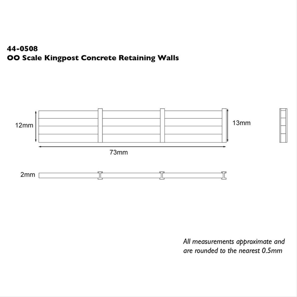 image 1 of Bachmann Scenecraft Kingpost Concrete Retaining Walls (Pre-Built)