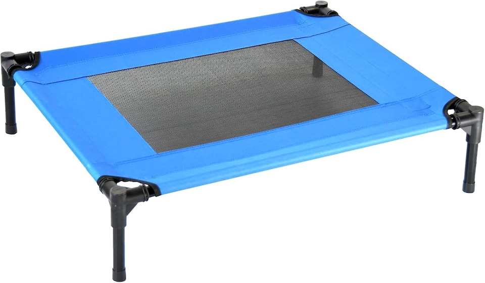 image 1 of Actiaspet Elevated Dog Bed Oxford Mesh Pet Cot Indoor or Outdoor (Blue, Medium)