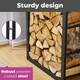 image 4 of Wide Indoor Black Firewood Log Rack