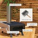 image 5 of Outsunny Wood Fired Pizza Oven with Rotating Pizza Stone and Cover, Black
