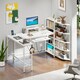 image 3 of COSTWAY L Shaped Desk with Corner Computer Desk White