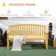 image 4 of Outsunny 2 Person Garden Bench Wooden Outdoor Furniture with Armrest Orange