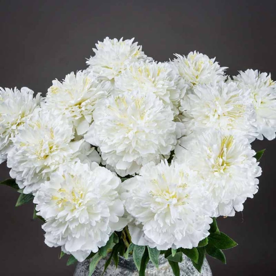 image 1 of Classic Peony Artificial Plant - Fabric/Plastic - L13 x W13 x H69 cm - White