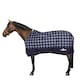 image 1 of Saxon Defiant Standard-Neck Plaid Midweight Horse Turnout Rug - Navy/White - 4´ 9"