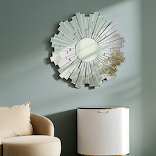 Glitzy Circular Wall Mirror Silver