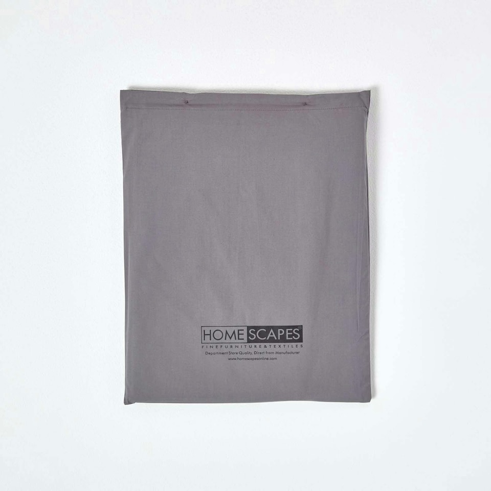 image 1 of Homescapes Dark Grey Egyptian Cotton Flat Sheet 200 Thread Count Super King Size | Grey | Super King