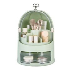 Living and Home Freestanding Large Rotated Makeup Organizer | Green