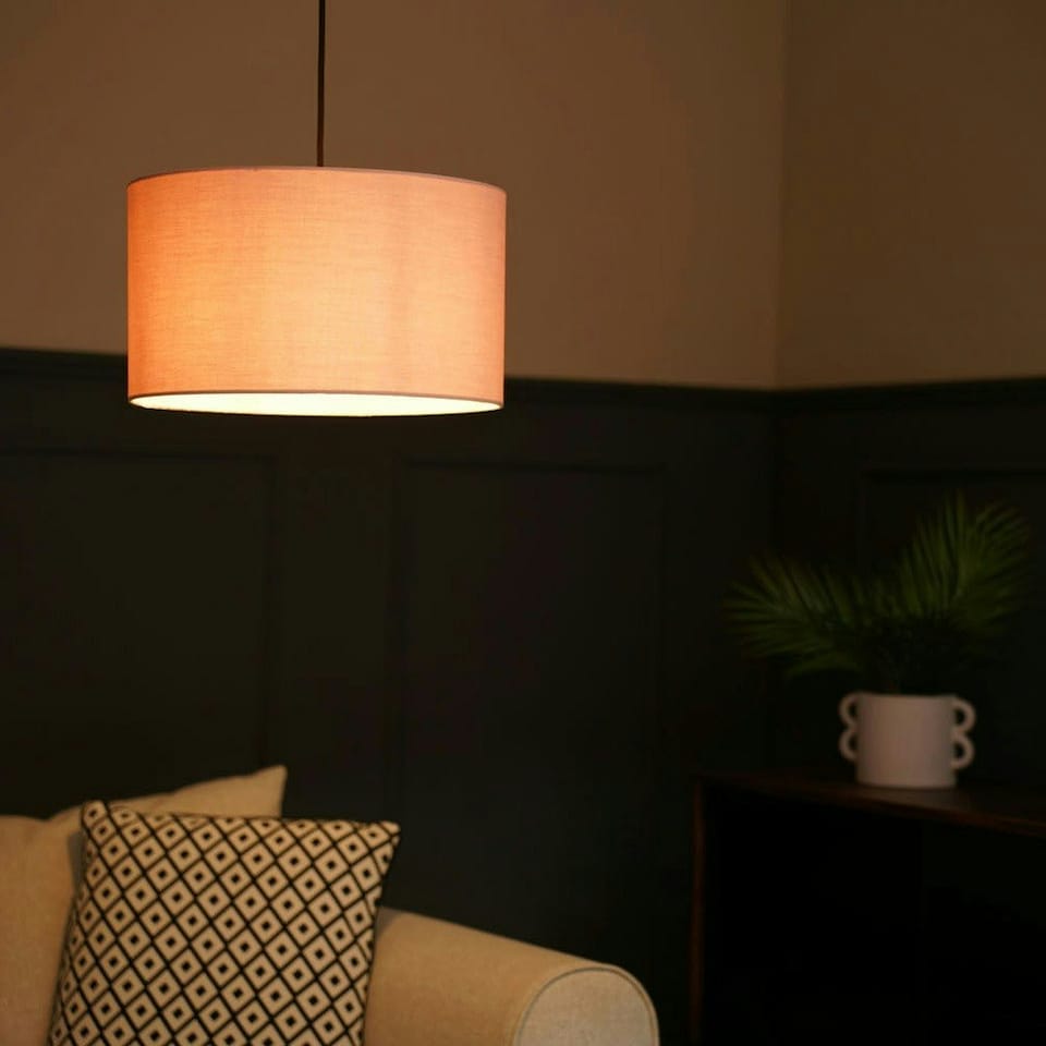 image 1 of ValueLights Reni Medium Pink Fabric Pendant Shade