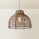 image 4 of ValueLights Lobster Wicker Rattan Grey Ceiling Pendant Light Shade | Grey