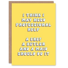 Need Professional Help Chef Butler Her Funny Birthday Card