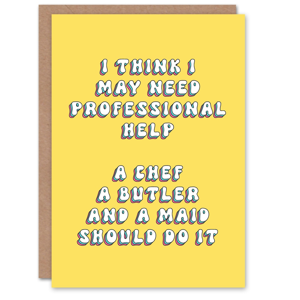 image 1 of Need Professional Help Chef Butler Her Funny Birthday Card