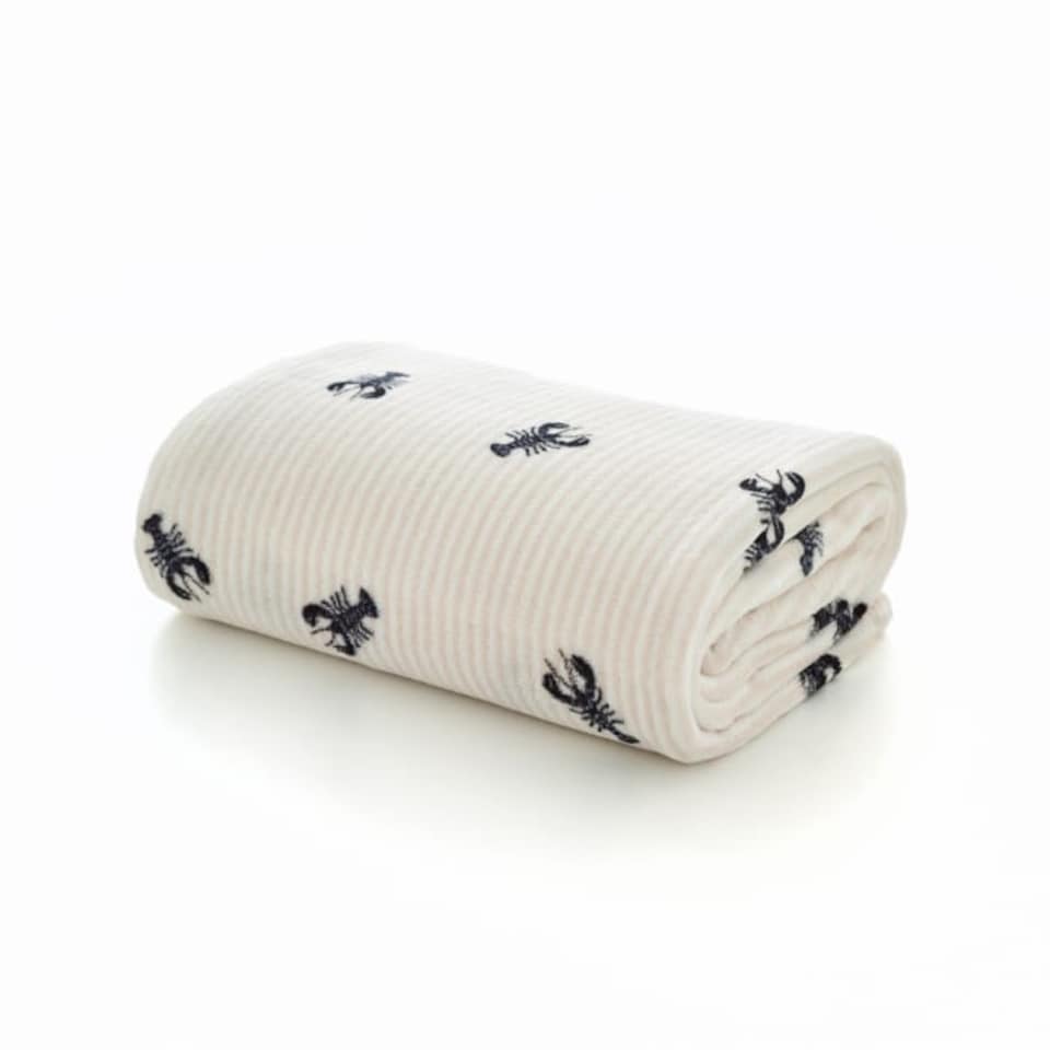 image 1 of Rock Lobster Soft Coral Fleece Printed Throw