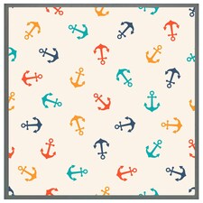 Multi coloured anchors (Picture Frame) Grey | XS