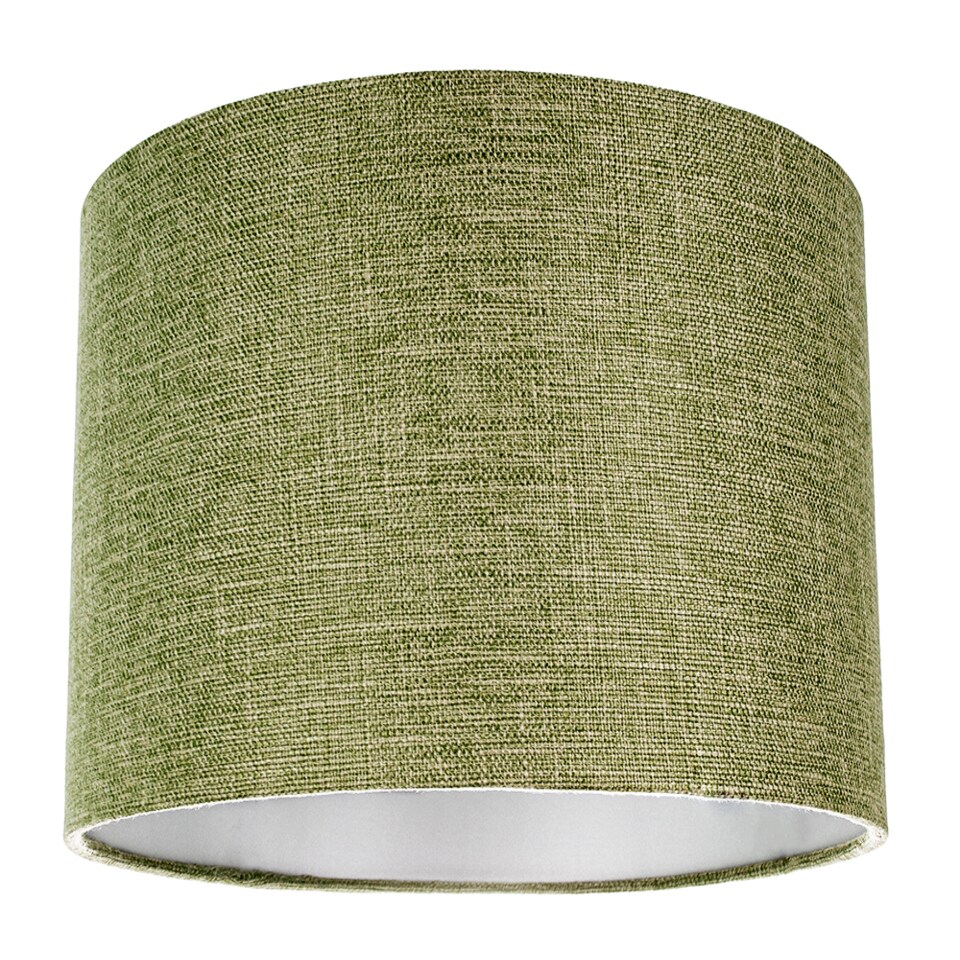 image 1 of Contemporary and Sleek Olive Sage Plain Linen Fabric Drum Lamp Shade 60w Maximum | Green | 12"