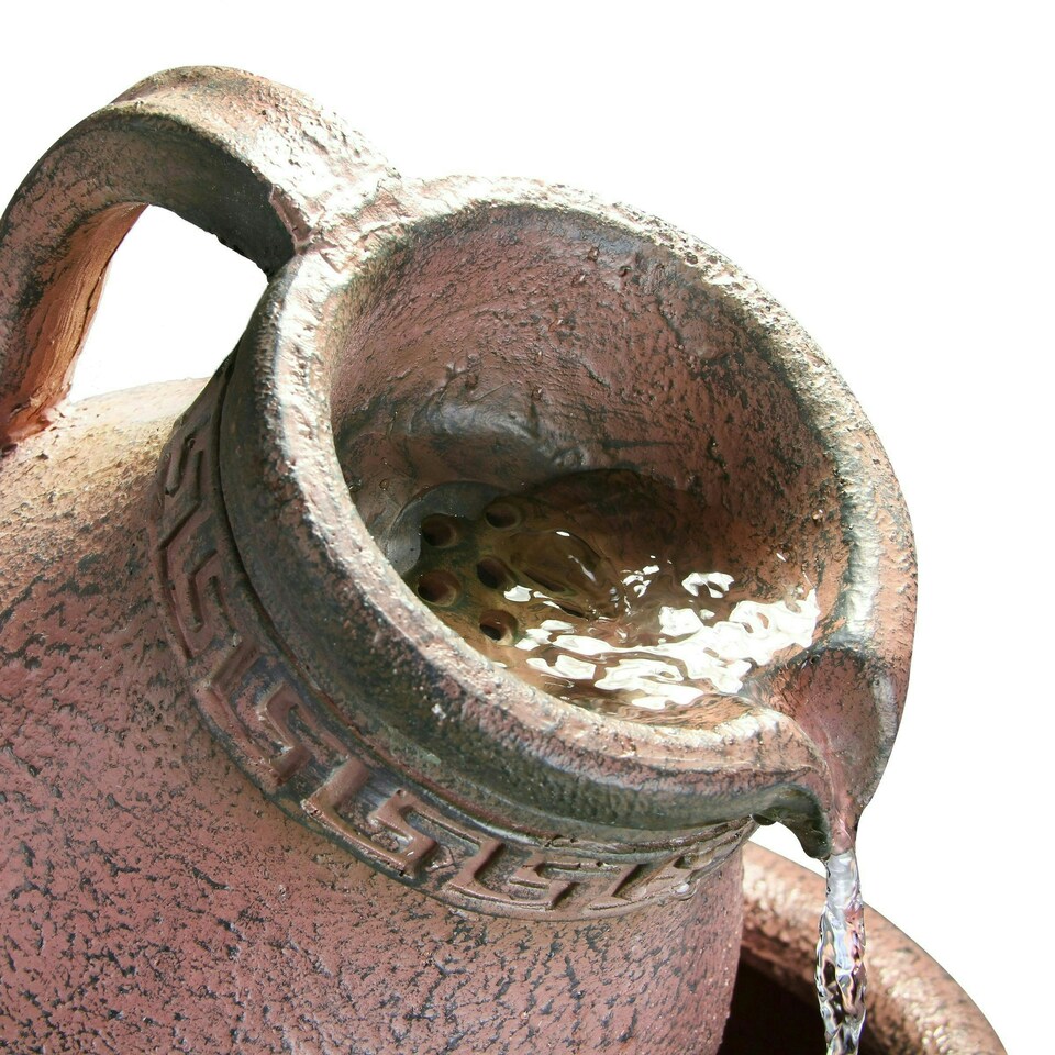 image 1 of Primrose Jug Bowl Solar Powered Water Feature LED Lights 40cm