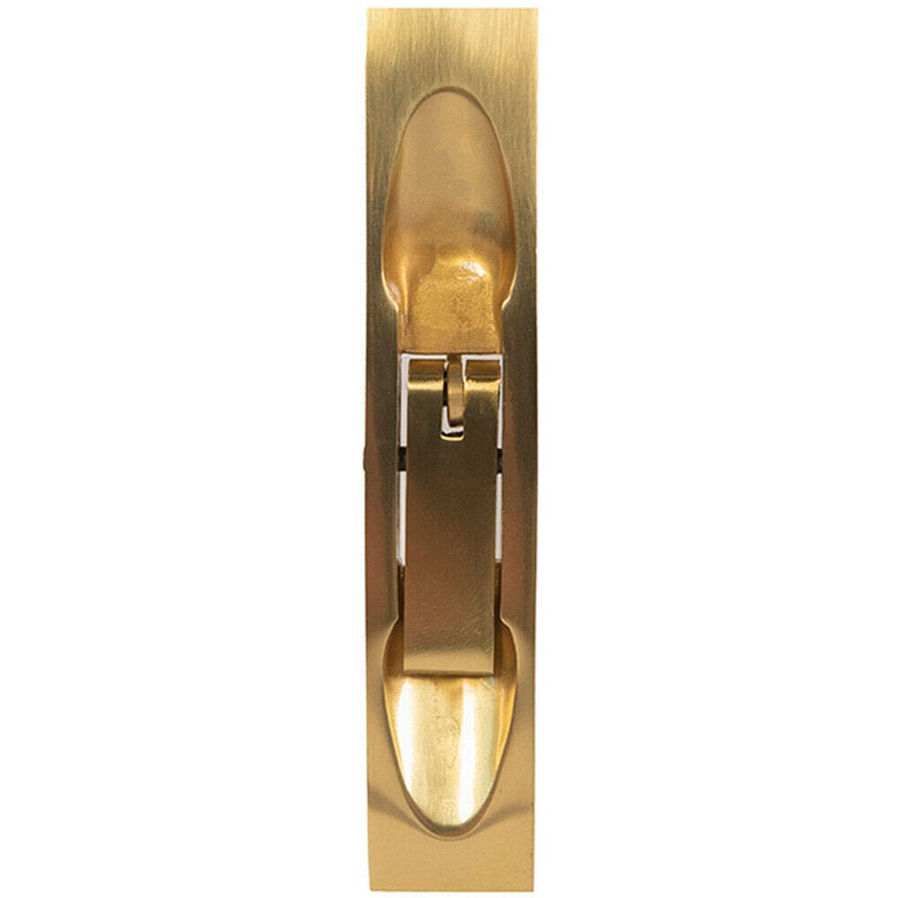 Loops Lever Action Flush Door Bolt with Flat Keep Plate 204 x 20mm Polished Brass in Metallics