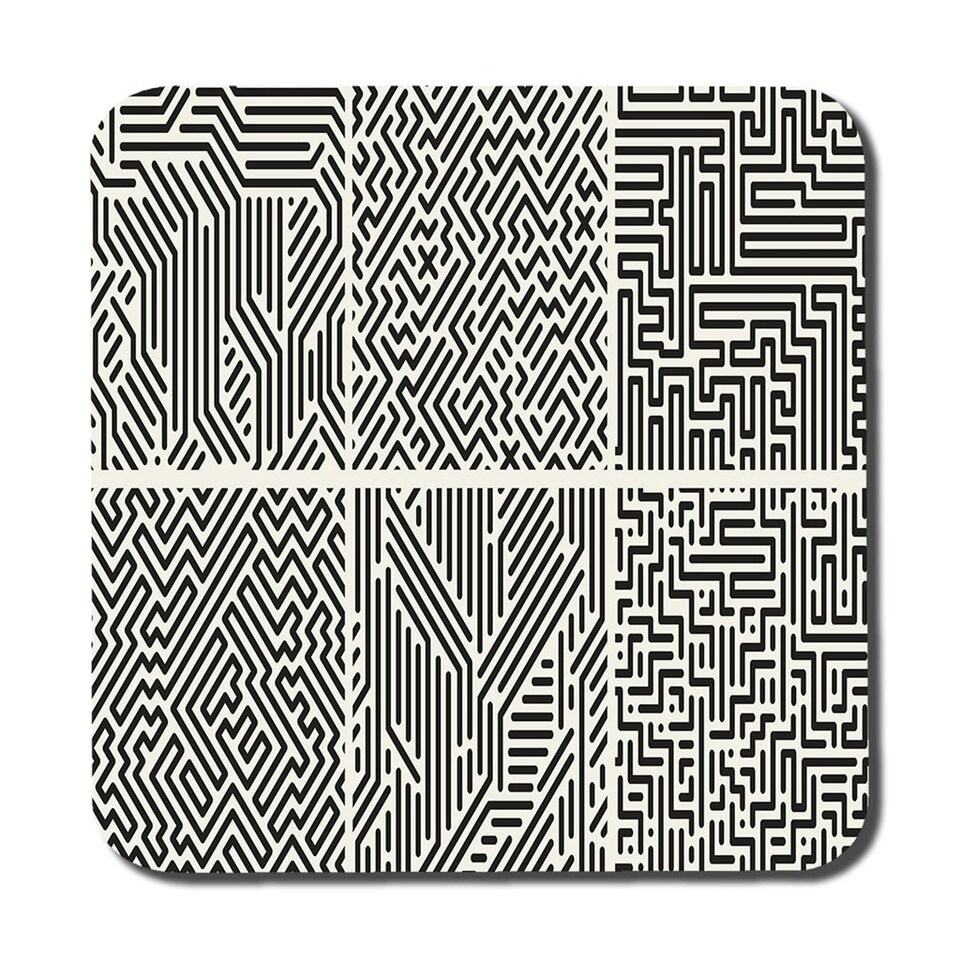 image 1 of striped geometric patterns (Placemat & Coaster Set)