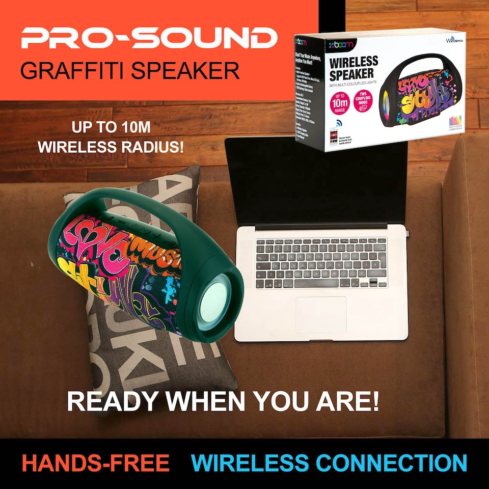 image 1 of Graffiti Wireless LED Speaker - Bluetooth Colour Changing Party Speaker