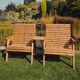 image 1 of Valley 4 Seat Set 2X2B Straight Tray - Timber - L100 x W280 x H95 cm - Garden Furniture - Fully Assembled
