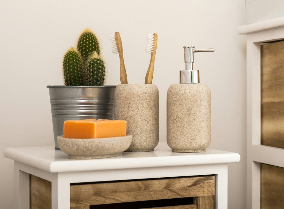 image 1 of Canyon Natural Stone Effect Toothbrush Holder