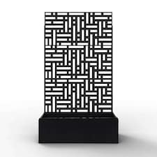 Nicoman Metal Outdoor Privacy Screen Panel with Planter | Black | Black | 1
