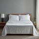 image 2 of Luxury 400TC Sateen Soft Touch Hotel Quality Flat Sheet Bed Linen | White | Double